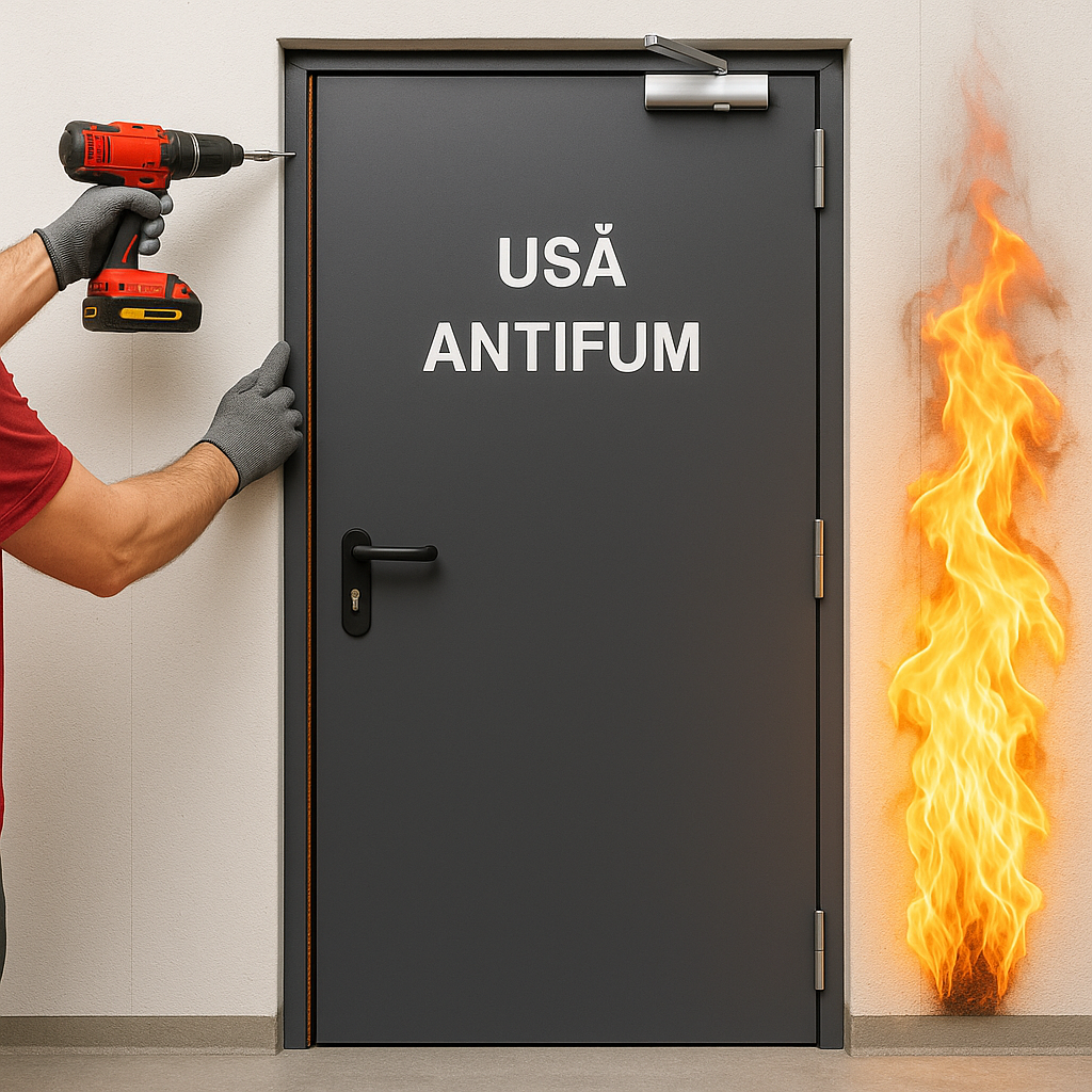 Montaj uși anti-incendiu anti fum Montaj uși anti-incendiu si fum